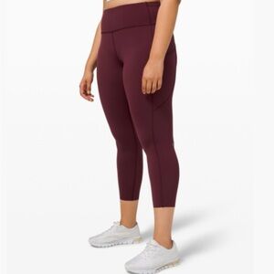 Lululemon Fast and Free Tight II 25” reflective Color: Cassis Size: 12